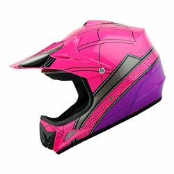 WOW Youth Kids Motocross Bmx Mx Atv Dirt Bike Helmet Spider Pink