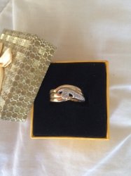 9ct Gold Diamond Wedding Ring & Matching Band Set On Now