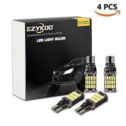 LED Reverse Light Ezykoo T15 4014 45 Smd Super Bright 1000 Lumens 6000K 1156 1157 For High Mount Brake Light & Backup Bulb Pack Of 4 White Light