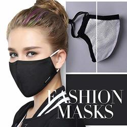 Tvoip Fashion Style Mask On The Mouth Anti Dust Mouth Mask Activated Carbon Filter Mouth-muffle Mask One Mask +2 Filters Anti PM2.5 Fabric Face Mask Black