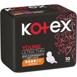 Kotex Ultra Thin Young Pads 10'S Normal Wings
