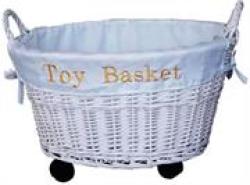 Totally White Weaved Toy Basket With Wheels Retail Box Out Of Box Failure Warranty