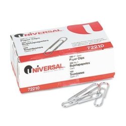 3 X Universal 72210 - Paper Clips Smooth Finish No. 1 Silver 100 BOX 10 BOXES PACK-UNV72210