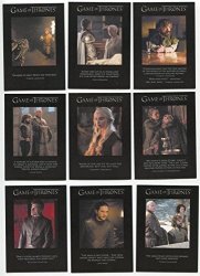 Game Of Thrones Season 6 Quotable Game Of Thrones 9 Card Insert Set Q51-Q59