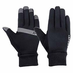 Winter Gloves - Touch Screen Gloves Warm Thermal Driving Running Cycling Gloves For Men Women XL BLACK-2