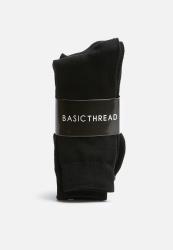 Basicthread Plain Socks - 3 Pack - Black