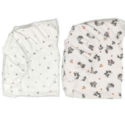 2 Pack 2IN1 Fitted Cot Sheet - 60X120CM