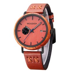 Genuine Leather Wooden Sandalwood Watch For Men T01-2
