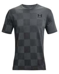 Men's Ua Checker Print T-Shirt - Pitch Gray LG