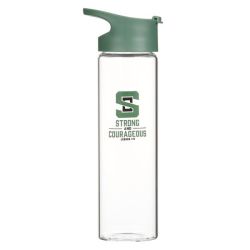 Glass Water Bottle - Strong & Courageous