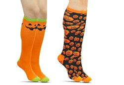 Halloween Pumpkin Knee Sox - 2 Pack