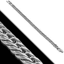 L-22cm W-10.5mm Stainless Steel Curb Cuban Link Chain Bracelet - Cza327