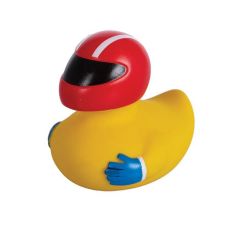 Floating Duck Toy - Racer Design - Vinyl - Yellow - 8 Pack