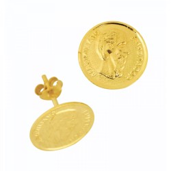 9CT GOLD Peso Pair Stud Earrings
