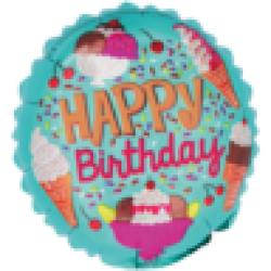 Happy Birthday Ice Cream Balloon 22CM