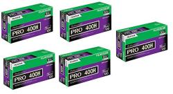 Fujifilm 16326119 Fujicolor Pro 120 400H Color Negative Film Iso 400 - 5 Roll Pro Pack Green white purple