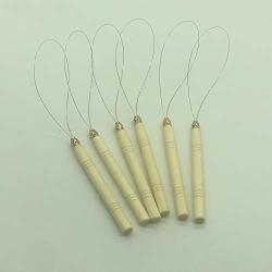 10 Pack Wooden Hair Extension Loop Needle Threader Pulling Hook