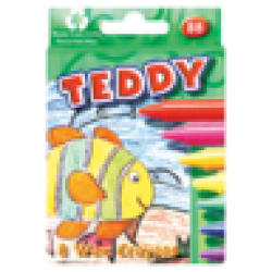 Teddy Assorted Wax Crayons 8 Pack