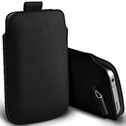 Samsung Galaxy S5 MINI Leather Pull Tab Case Cover Pouch - Black