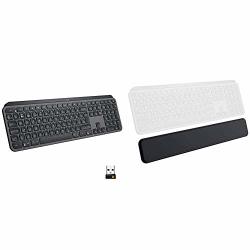 Logitech Mx Keys Advanced Wireless Illuminated Keyboard - Graphite Bundle With Logitech Mx Palm Rest