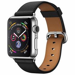 Kanzd Leather Watch Band Wrist Straps For Apple Watch Series 4 40MM 44MM Black 40MM