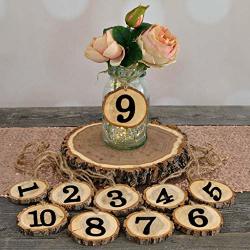 Samoii Wood Table Numbers Rustic Wooden Hanging Ornament Wedding Table Home Decoration 1-10 Numbers Party Wedding Table Name Card