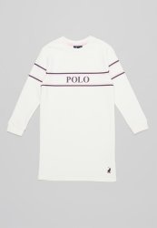 Polo Girls Terri Printed Ls Sweater Dress - Off White