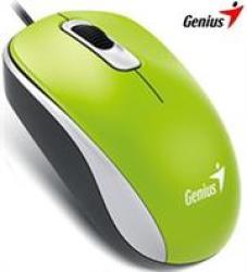 Genius DX-110 USB 3 Button Optical Mouse Plug & Play 1000dpi In Green
