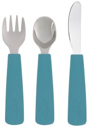 Stainless Steel Toddler Cutlery Set - Blue Dusk