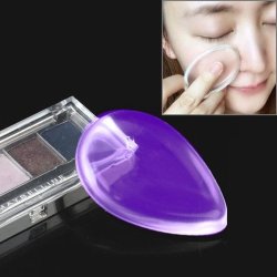 Waterdrop Shaped Great Beauty Facial Makeup Transparent Silicone Smooth Powder Cream Puff Purple