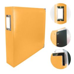 12X12 D-ring Leather Album - Buttercup Yellow