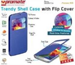 Promate Fenes S5 Trendy Shell Case with Flip Cover for Samsung Galaxy S5 in Blue