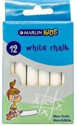 Marlin Kids White Chalk Pack Of 12 Non-toxic Non Edible Allows For Smooth Drawing And Writing On Chalk Board Retail Packaging No Warranty  