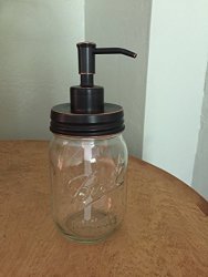 Mason Jar Soap Dispenser Clear Pint With Oil Rubbed Bronze Jar Lid And Soap Dispenser Pump