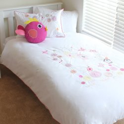 Butterfly Posy Kids Duvet Cover Set 100% Cotton Percale