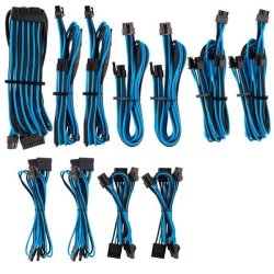 - Premium Individually Sleeved Psu Cables Pro Kit Type 4 Gen 4 - Blue black