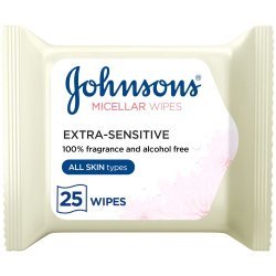 Johnsons Johnson's Cleansing Face Micellar Wipes Extra-sensitive All Skin Types Pack Of 25 Wipes