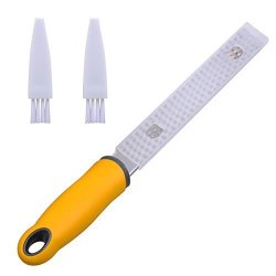 Prokitchen Classic Citrus Zester Grater With Cover Stainless Steel Micro Zester-grater Peeler For Lemon Lime Rind Ginger Cheese Chocolate And Orange Yellow Round Shape