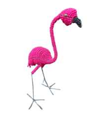 Bead And Wire Pink Flamingo - Outdoor Decor - Medium - Handmade