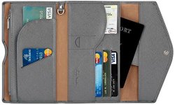 Travelambo Rfid Blocking Passport Holder Wallet & Travel Wallet Envelope 7 Colors Steel Gray