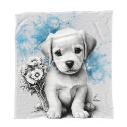 Blue Puppy Minky Blanket By Nathan Pieterse