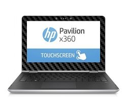 Black Carbon Fiber Skin Decal Wrap Skin Case For Hp Pavilion X360 Convertible 11M-AD013DX 11.6" Laptop