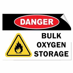 Fastasticdeals Danger Bulk Oxygen Storage Hazard Flammable Vinyl Label Decal Sticker 10 Inches X 14 Inches