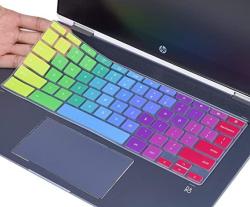 Colorful Keyboard Cover For Hp 2-IN-1 14" Touchscreen Chromebook Hp Chromebook X360 14-DA Series Hp Chromebook 14B-CA Series Hp Chromebook 14 Accessories Rainbow