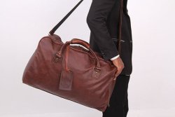 King Kong Leather Overnight Leather Bag in Gobi