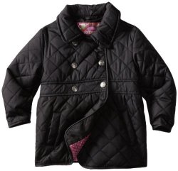 Dollhouse Little Girls' Quilted Barn Jacket Black 3T