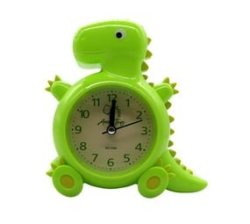 Kids Exquisite Dinosaur Quartz Analog Alarm -lime Green