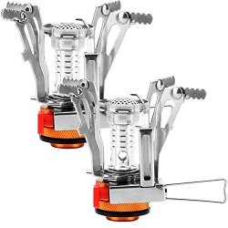 Reehut 2 PC Ultralight Portable Camp Stoves For Camping Outdoor Backpacking & Hiking Orange