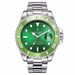 Swiss Luminous Submariner Watch Men's Automatic Mechanical Watch Fashion Steel Waterproof Watches Green