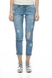 Suko Jeans Women's Power Stretch Denim Skinny Jean Pants 18285 Star 6 Light Blue